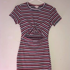 Bodycon dress with front cutout and knotted top